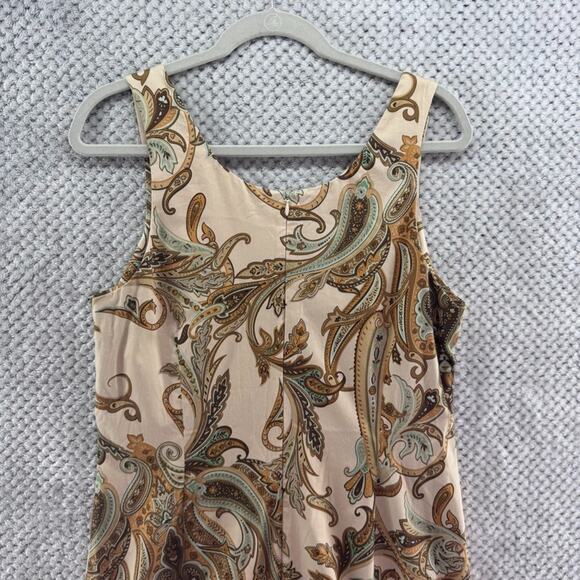 Tommy Bahama Dress Womens 12 Brown Zanzi Paisley Sheath Knee Lenght Scoop Neck - Picture 6 of 14